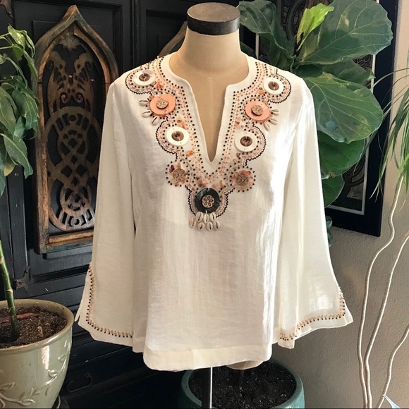 Jendo beaded boho festival tunic top - Picture 1 of 8